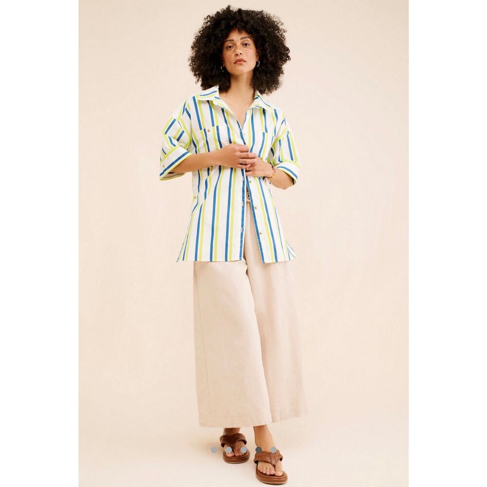 Anthropologie Boxy Striped Button Down Size Small